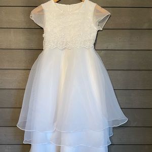 Girls white first communion/flower girl dress